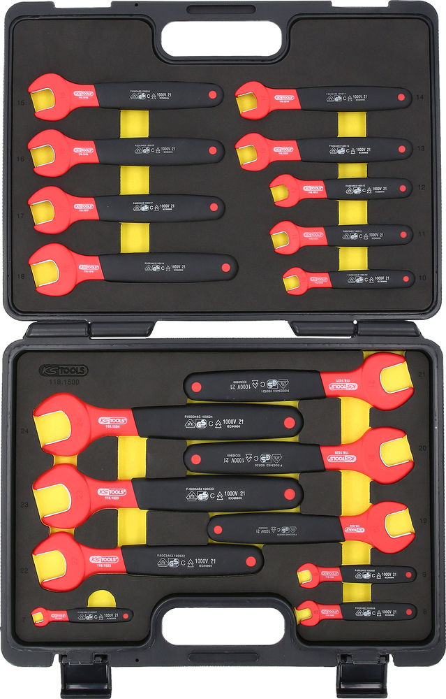 Set Otvorenih Ključeva 18-Delni 7-24 mm 1000 V Izolovani DENIOS 295572W