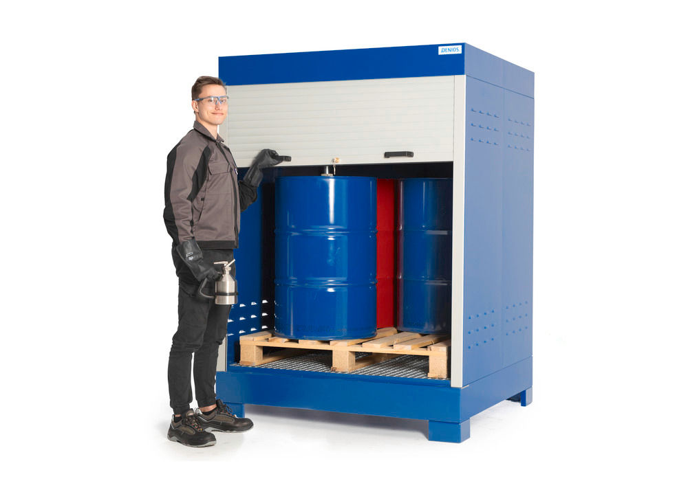 Denios Čelik Depo za Opasne Materije sa Rolo Vratima 1400x1410x1960mm Plava
