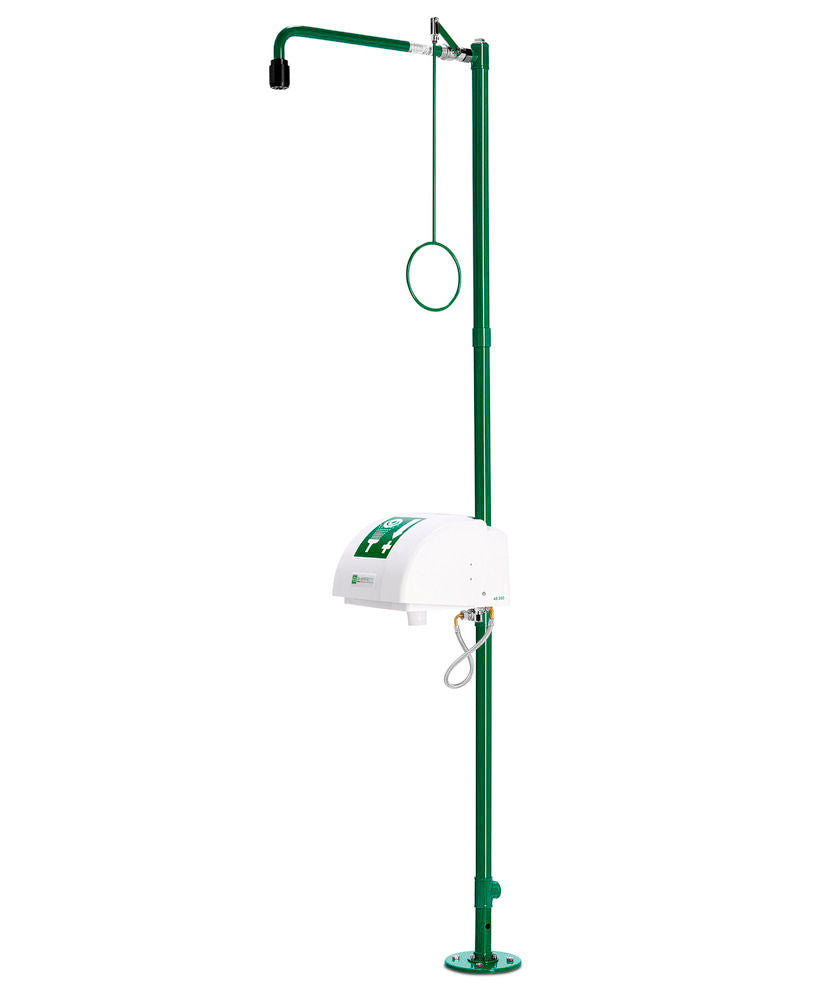 Samostojeća Kombinovana Tuš Stanica za Telo i Oči sa Kadicom i Poklopcem B-SAFETY BR 838085/75 l Zelena EN 15154-1