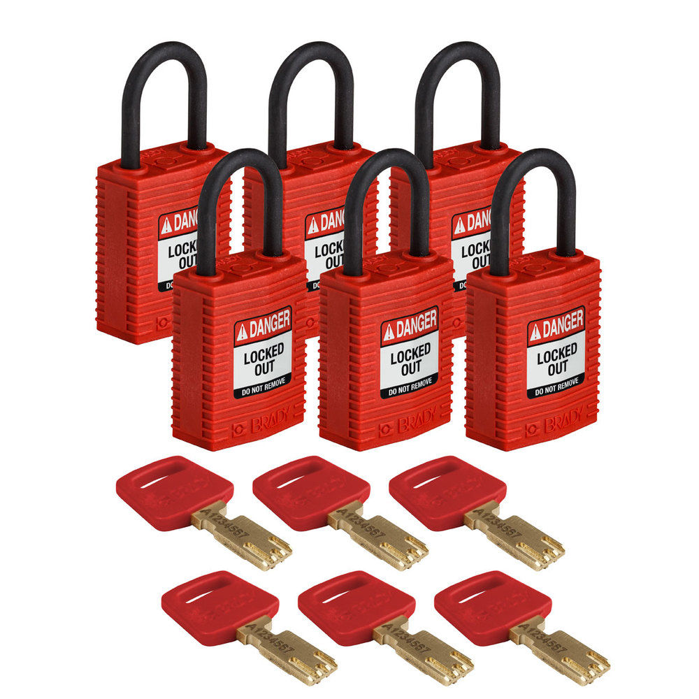 Brady Sigurnosni Katanci SafeKey Najlon 25,4 mm Pakovanje 6 Komada 311824W