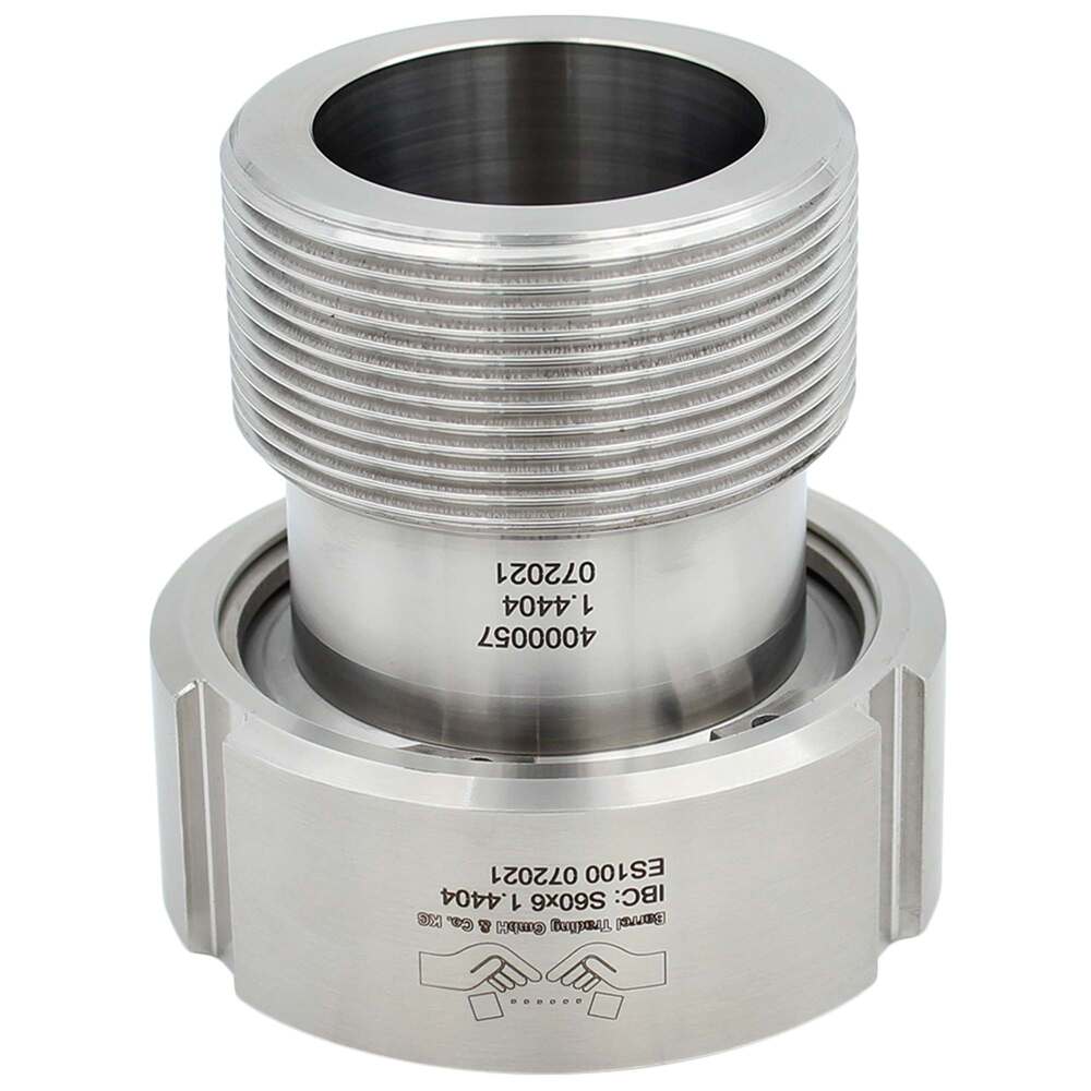 IBC Adapter od Nerđajućeg Čelika sa 2" Finim Spoljnim Navojem za Priključak S60x6 DENIOS 311482W