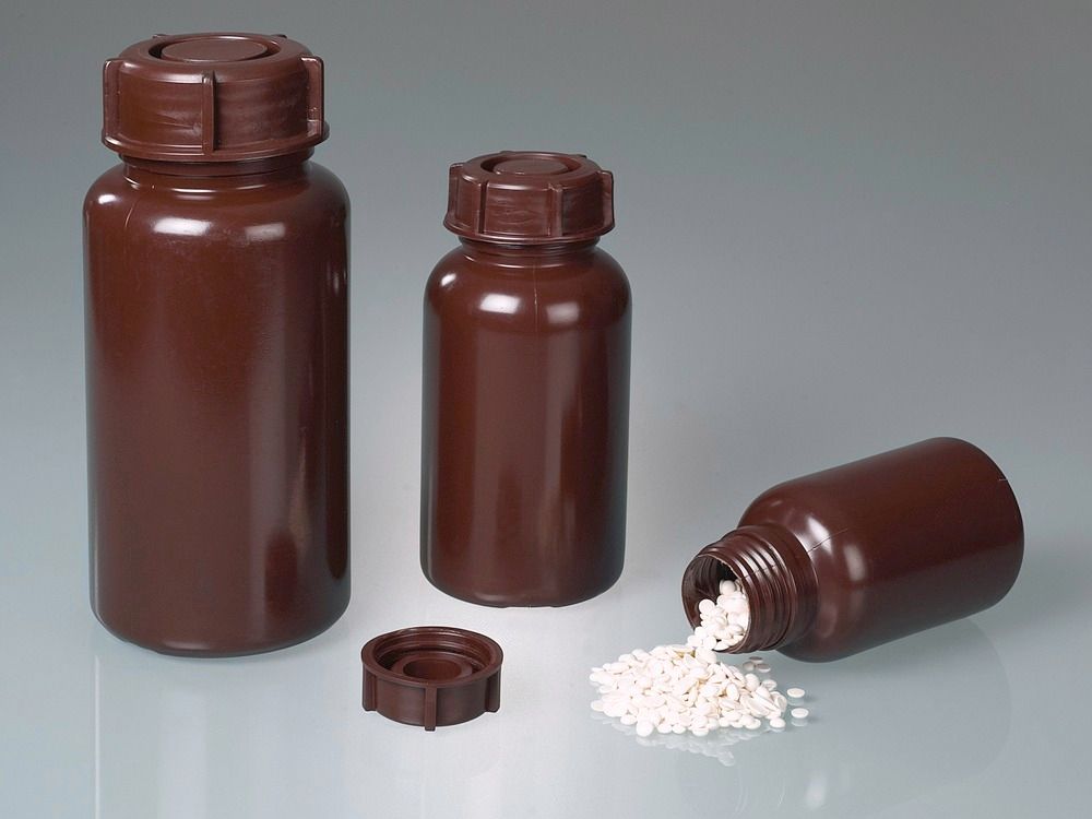 LDPE Weithalsflasche Braun für Lichtempfindliche Flüssigkeiten 250 ml 72 Komada DENIOS 309694W