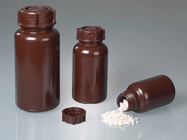 LDPE Weithalsflasche Braun für Lichtempfindliche Flüssigkeiten 250 ml 72 Komada DENIOS 309694W