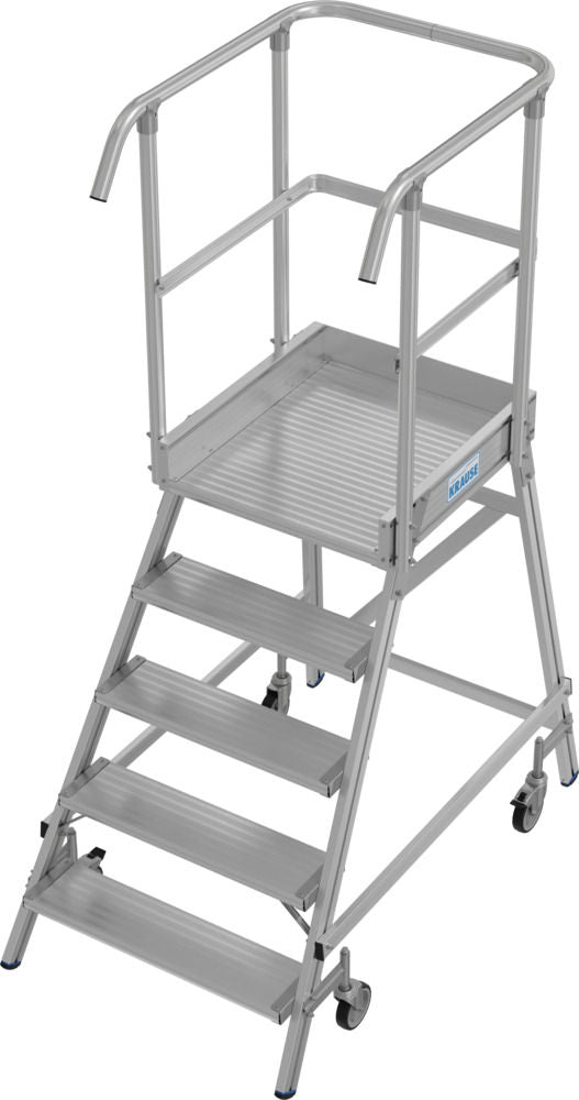 KRAUSE Pokretne Aluminijumske Merdevine sa Platformom 5 Stepenika 312166W