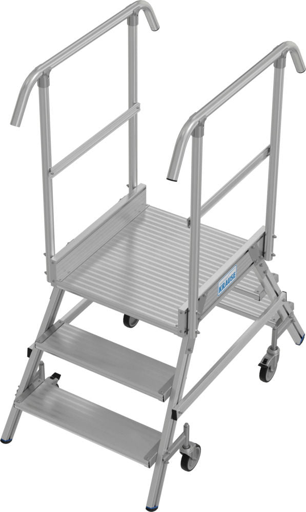 KRAUSE Pokretne Aluminijumske Merdevine sa Platformom 2 x 3 Stepenika 312170W