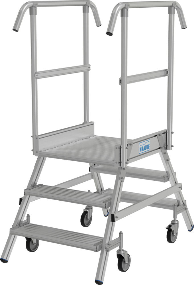 KRAUSE Pokretne Aluminijumske Merdevine sa Platformom 2 x 3 Stepenika 312170W