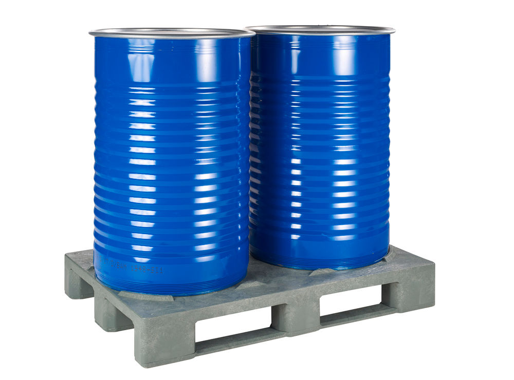 DENIOS Paleta za Burad od Reciklirane Plastike Siva 312664W