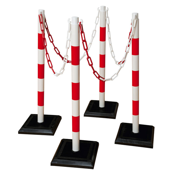 Ketten-Warnständer Set 4 Komada Plastični Lanac 12,5 m Crveno/Bela Moravia