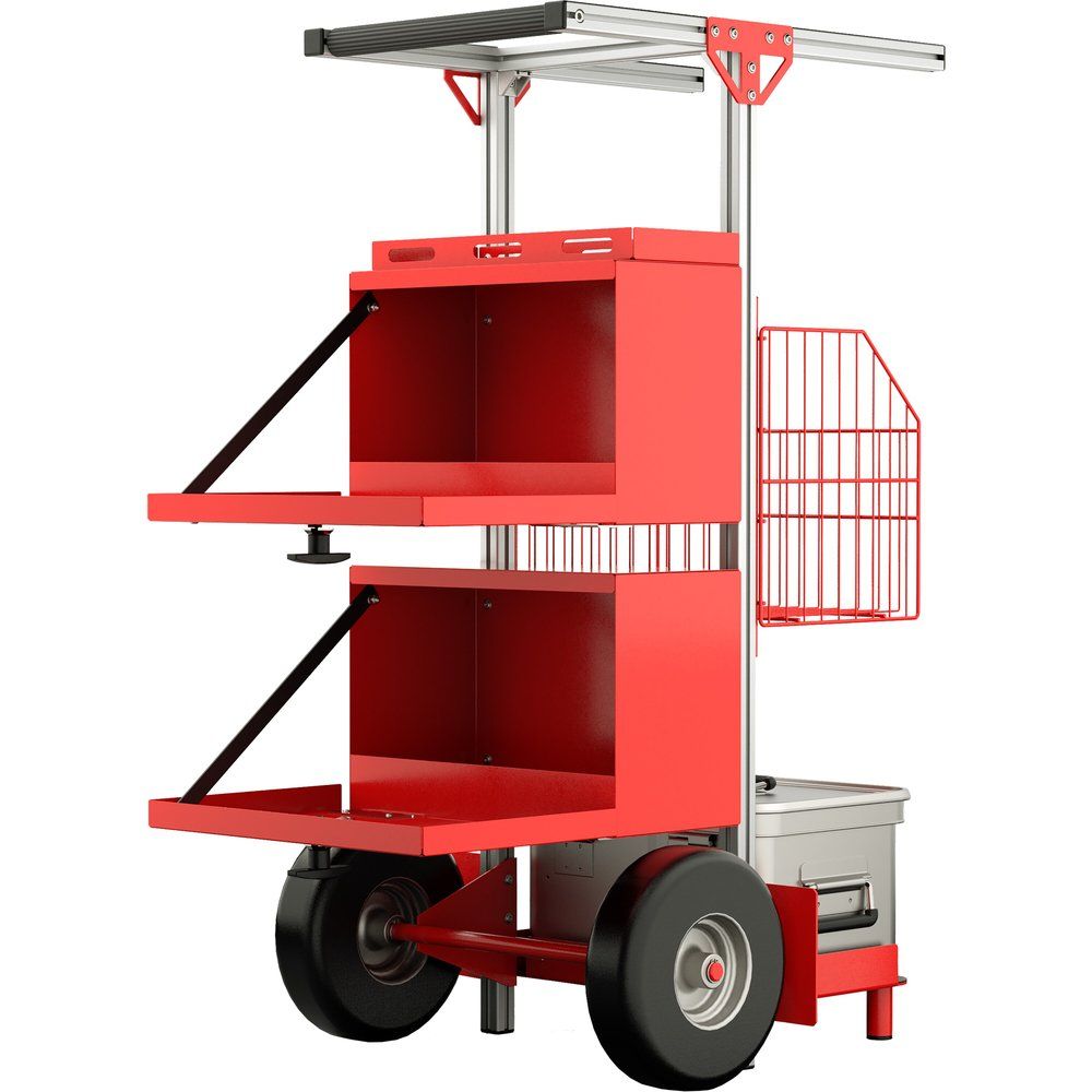 Munk SafeCaddy® Transportna Kolica Mobilni Sigurnosni Sistem Aluminijum 570 x 636 x 1147 mm Crvena DENIOS 314381W