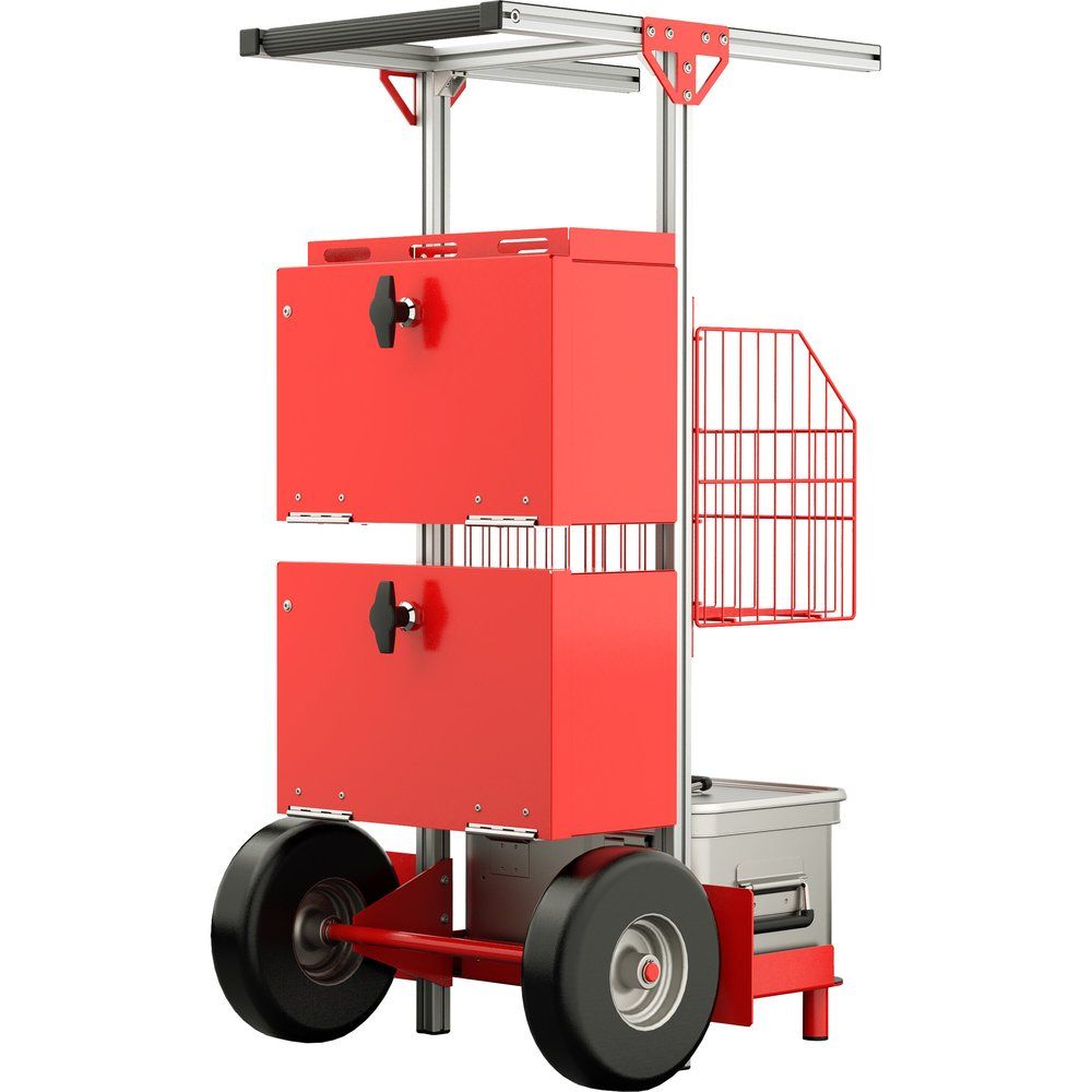 Munk SafeCaddy® Transportna Kolica Mobilni Sigurnosni Sistem Aluminijum 570 x 636 x 1147 mm Crvena DENIOS 314381W