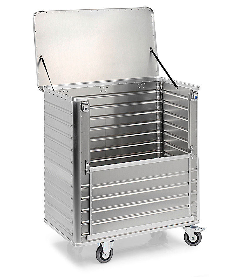 Aluminijumski Transportni Vagon TW 1050-B sa Preklopnom Uzdužnom Stranom i Poklopcem 1050 L 1280 x 730 x 1430 mm DENIOS 137225W