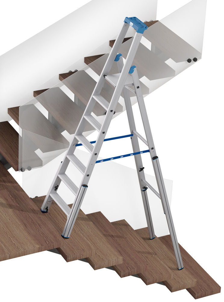 KRAUSE Aluminijumske Teleskopske Samostojeće Merdevine 7 Stepenika 316834W