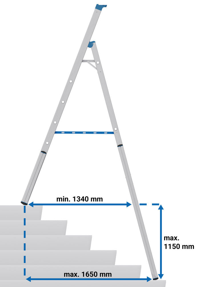 KRAUSE Aluminijumske Teleskopske Samostojeće Merdevine 7 Stepenika 316834W