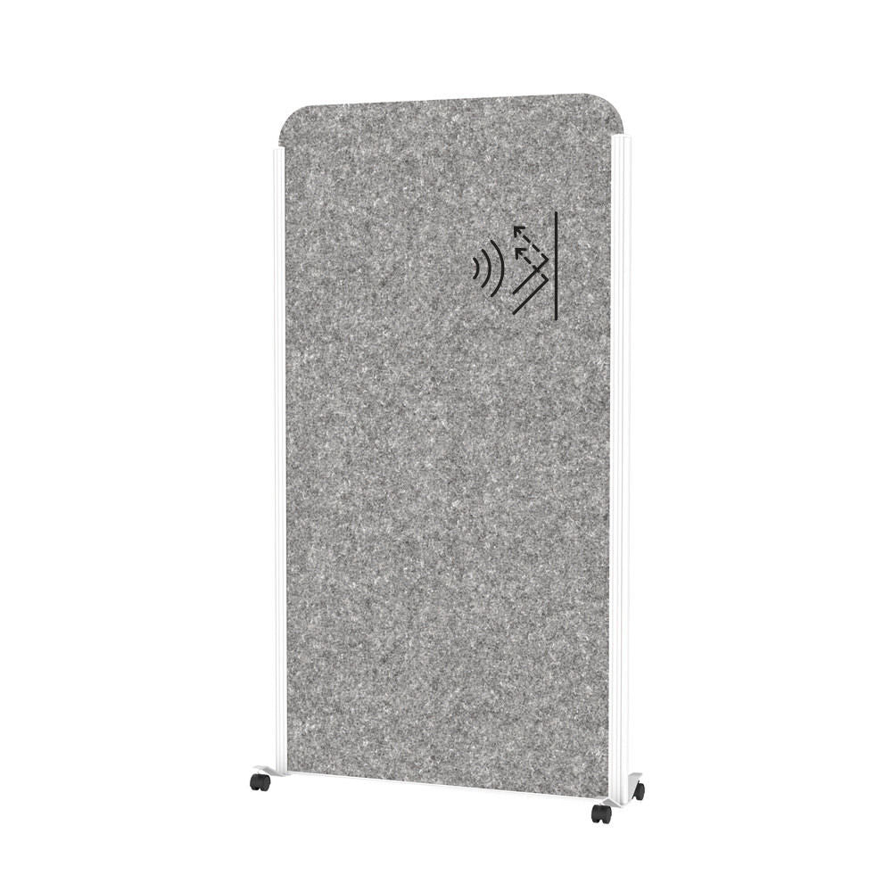 Akustična Pregradna Stena MAULcocoon 1000 x 1820 mm Tamnosiva Na Točkovima Ram Beli DENIOS 318134W