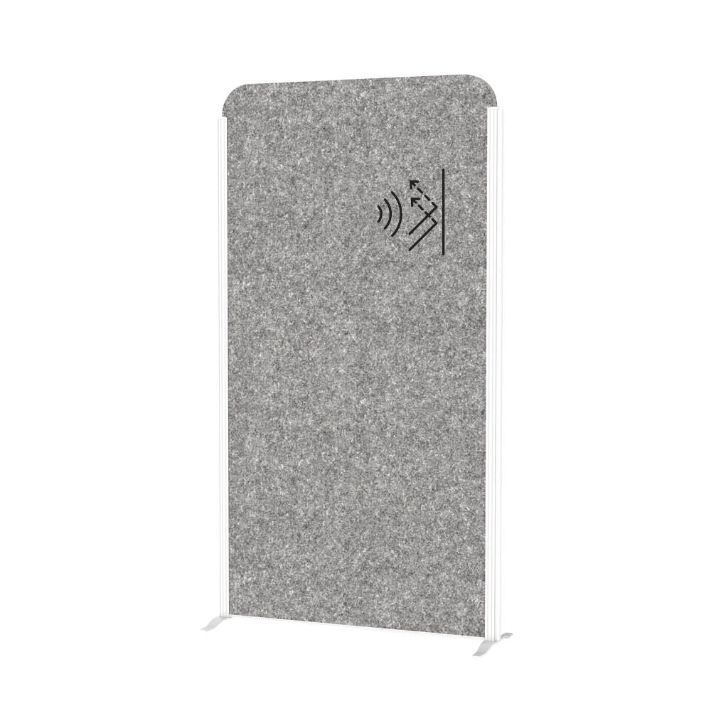 Akustična Pregradna Stena MAULcocoon 1000 x 1820 mm Tamno Siva Sa Postoljem Ram Srebrni DENIOS 318133W