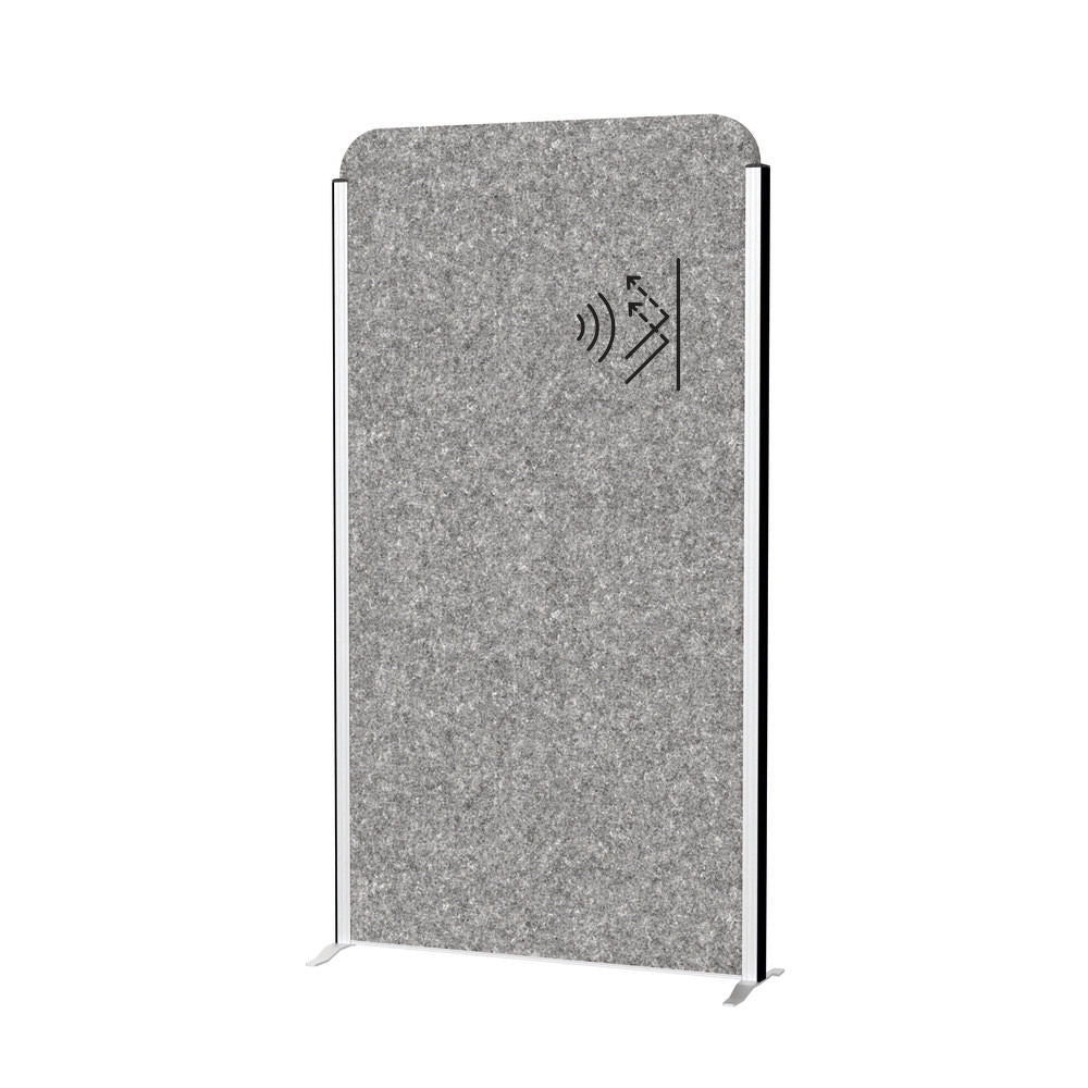 Akustična Pregradna Stena MAULcocoon 1000 x 1820 mm Tamnosiva Sa Postoljem Ram Beli DENIOS 318131W