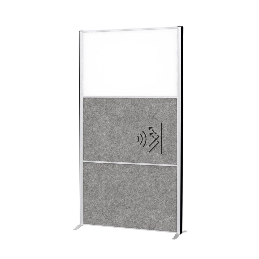 Akustična Pregradna Stena MAULconnecto 1000 x 1820 mm Whiteboard Postolje Ram Srebrni DENIOS 318141W