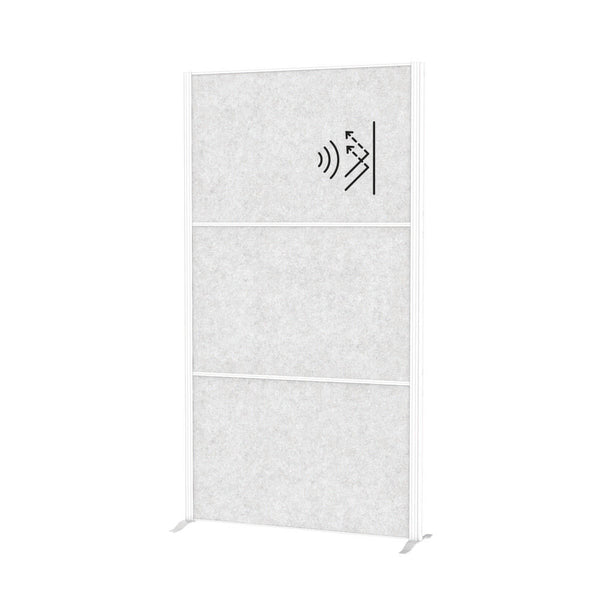 Akustična Pregradna Stena MAULconnecto 1000 x 1820 mm Svetlosiva Na Postolju Ram Beli DENIOS 318145W