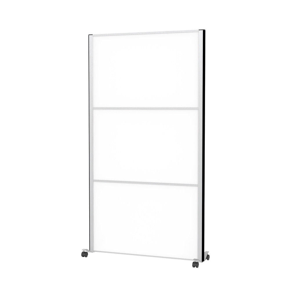 Akustična Pregradna Stena MAULconnecto 1000 x 1820 mm Svetlosiva Whiteboard Na Točkovima Ram Srebrni DENIOS 318152W