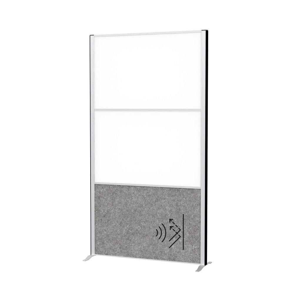 Akustična Pregrada MAULconnecto 1000 x 1820 mm Tamnosiva sa Whiteboard-om i Stalnim Postoljem