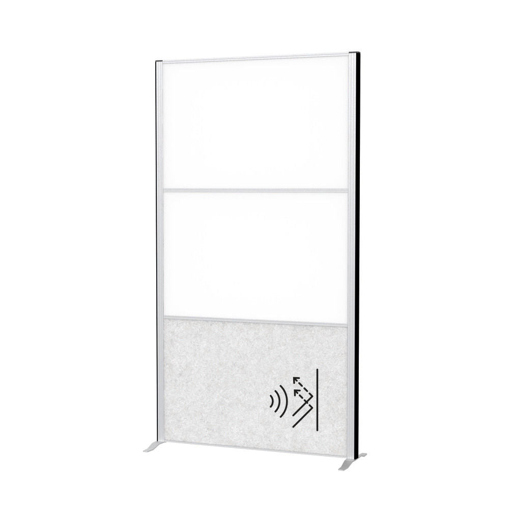 Akustična Pregradna Stena MAULconnecto 1000 x 1820 mm Svetlosiva Whiteboard Sa Postoljem Ram Srebrni DENIOS 318155W