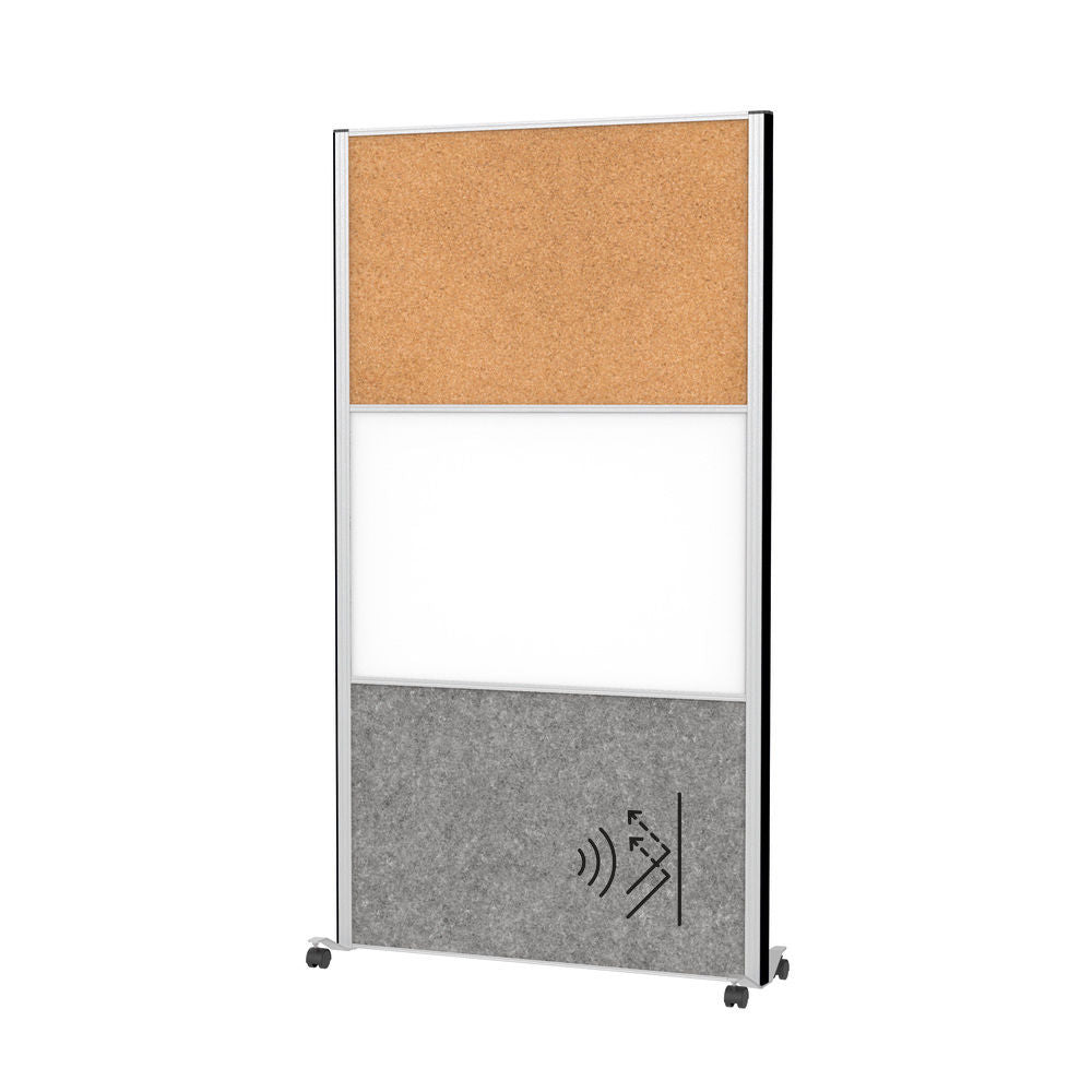 Akustična Pregradna Stena MAULconnecto 1000 x 1820 mm Sa Whiteboard-om Centralno Na Točkićima DENIOS 318158W