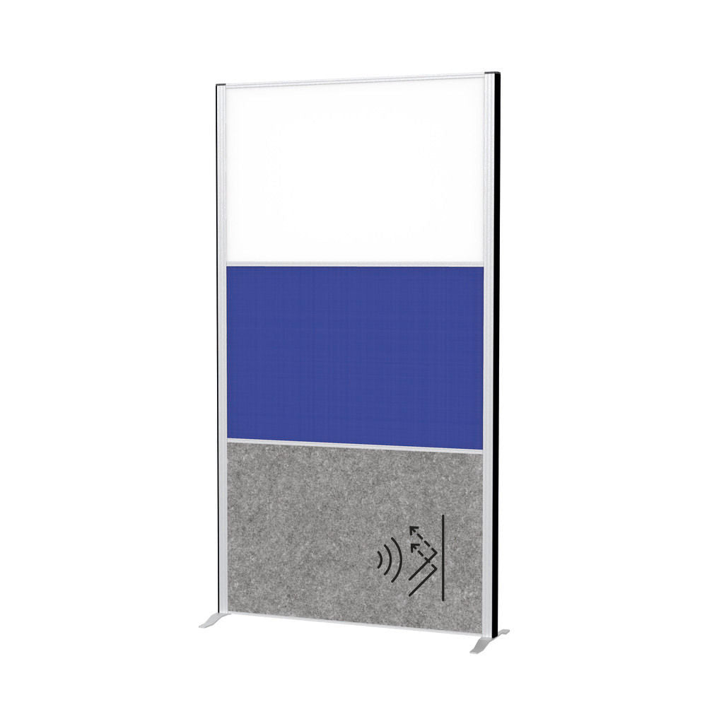 Akustik Trennwand MAULconnecto 1000 x 1820 mm Whiteboard Oben Standfuß DENIOS 318159W