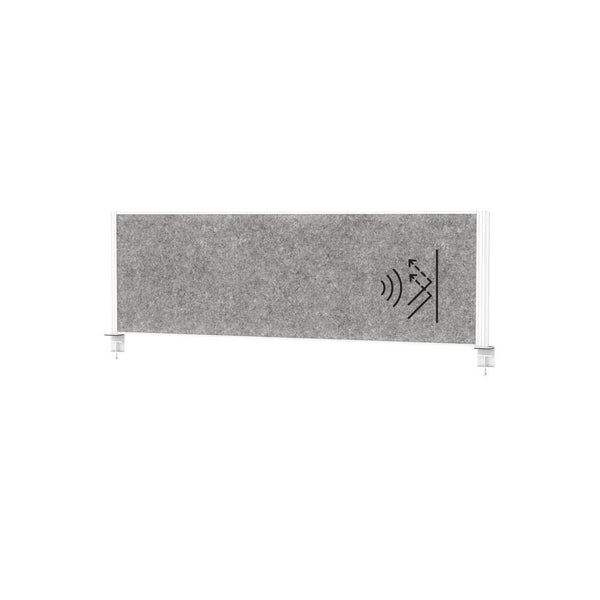 Akustična stona pregrada MAULconnecto 1200 x 515 mm tamnosiva beli ram DENIOS 318170W