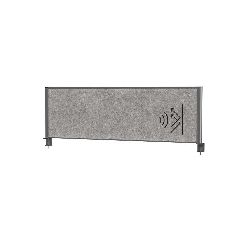 Akustična stona pregrada MAULconnecto 1200 x 515 mm tamnosiva beli ram DENIOS 318170W