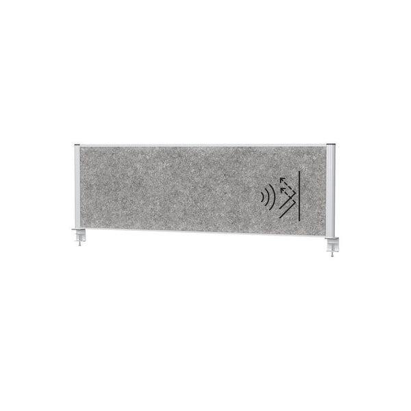 Akustična stona pregrada MAULconnecto 1200 x 515 mm tamnosiva beli ram DENIOS 318170W