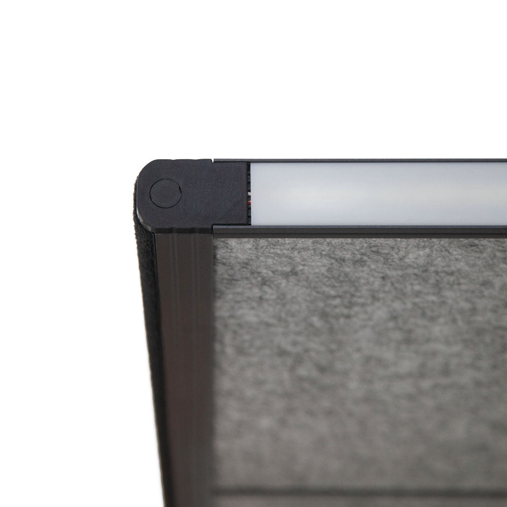 Akustična Stona Pregrada MAULconnecto 1200 x 515 mm Siva Ram Antracit Sa Steznom Stopom LED Osvetljenje DENIOS 318179W
