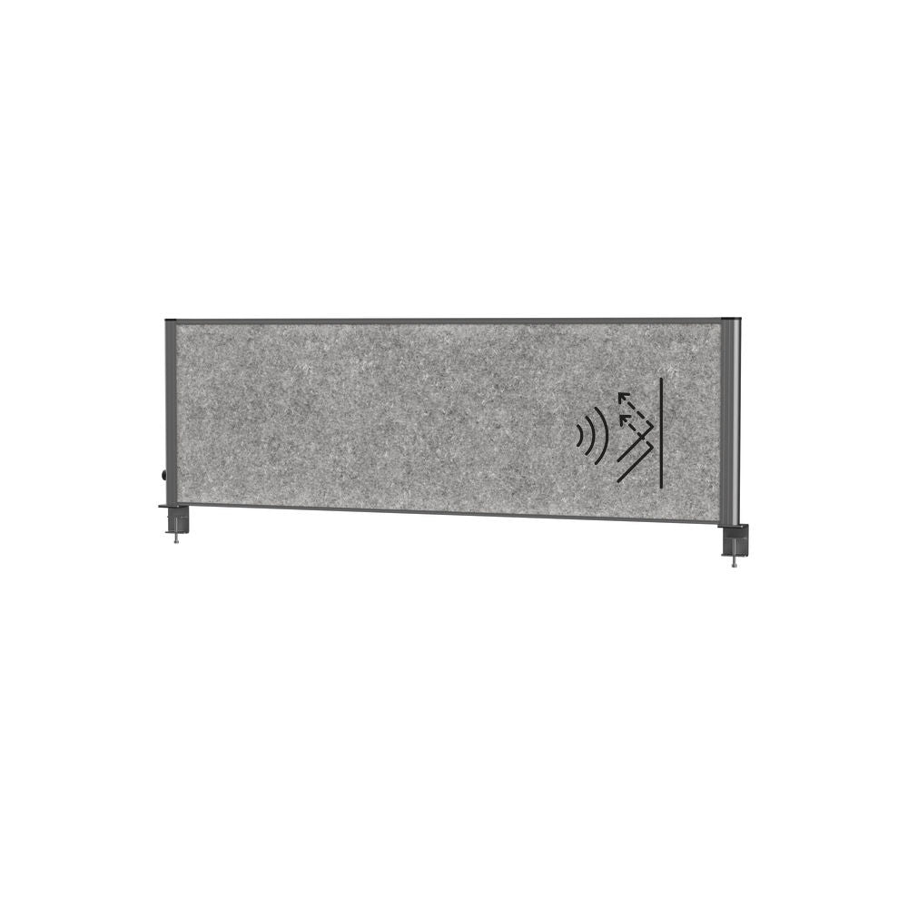 Akustična Stona Pregrada MAULconnecto 1600 x 515 mm Siva Ram Antracit Sa Steznom Stopom LED Osvetljenje DENIOS 318180W