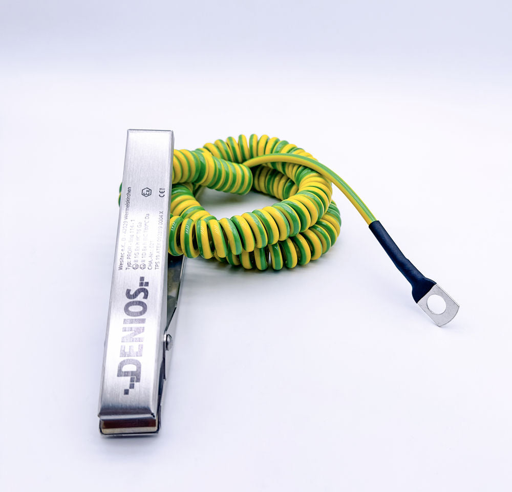 Denios Kabel Za Uzemljenje Sa Kleštom 140 Mm M10 5 M 4 Mm² Zelen/Žut