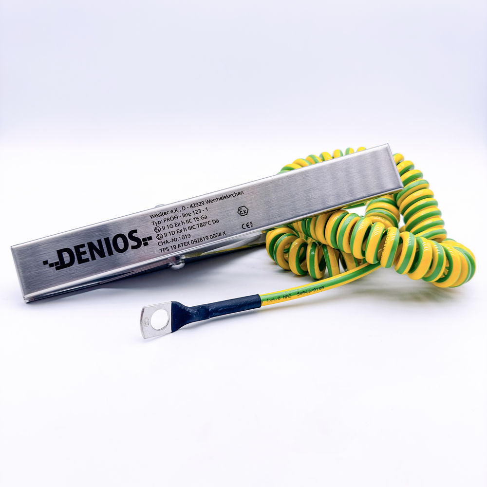 Denios Kabel Za Uzemljenje Sa Kleštom 230 Mm M10 5 M 4 Mm² Zelen/Žut