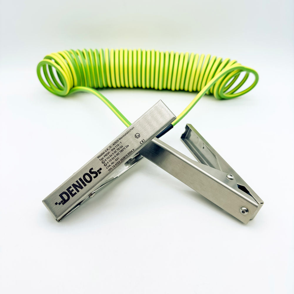 Denios Kabel Za Uzemljenje Sa Kleštom 140 Mm M10 5 M 4 Mm² Zelen/Žut