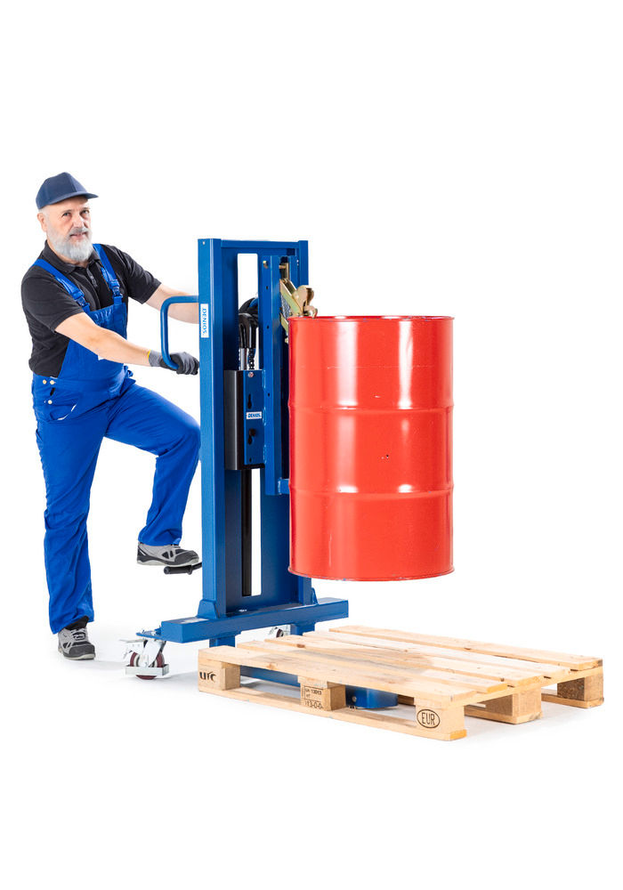 Denios Fassheber Servo FL 8-M 300 Kg 60-200 L Plavi