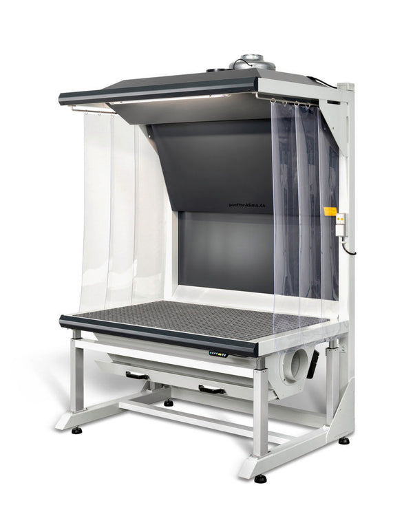 Höhenverstellbarer Absaugtisch 1000 X 900 Mm Tiefe Wanne Gitterrost Verzinkt DENIOS