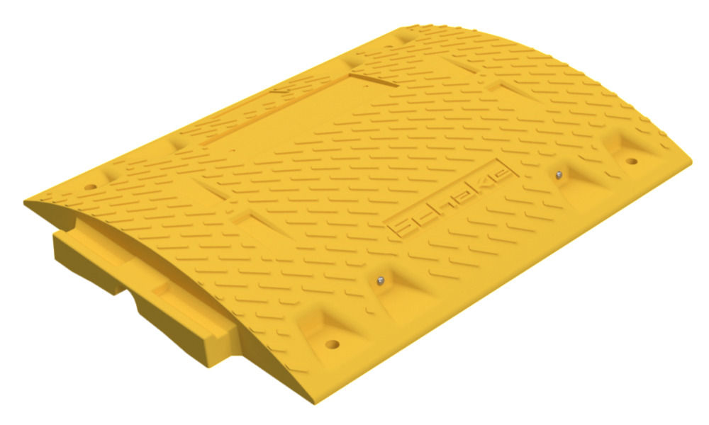 Središnji Deo Brzinske Prepreke od Recikliranog PVC-a DENIOS 320343W 500 x 400 x 50 mm Žuta sa Reflektorima