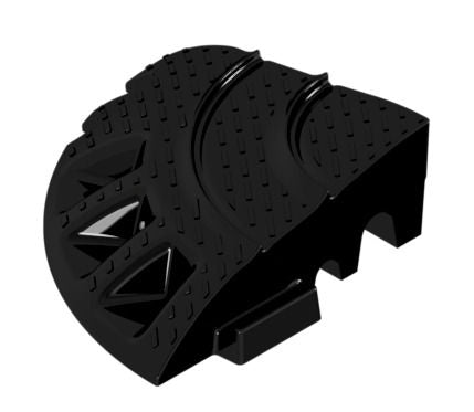 Bordsteinrampe DENIOS Typ Nox Endstück Links 335 x 335 x 120 mm Schwarz Recycling PVC