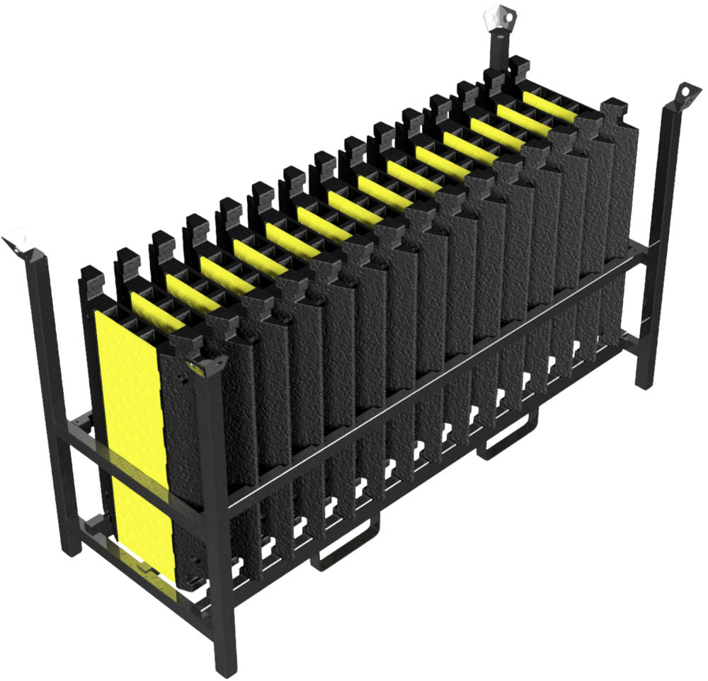 Set Kablobrana DENIOS 320397W 880 x 600 x 75 mm Crni Transportna Paleta i 15 Sistemskih Mostova A