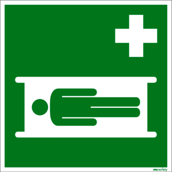 DENIOS Znak za evakuaciju nosila ISO 7010 219167W
