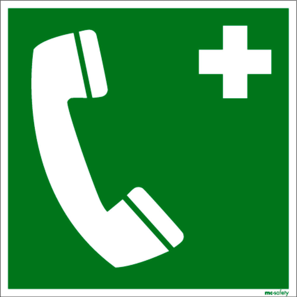 DENIOS Znak Telefon za Hitne Slučajeve ISO 7010 219189W
