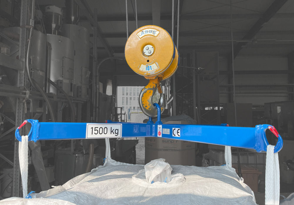 Big Bag Hebekreuz Ravni Nosivost 1500 kg DENIOS 180733W 1492 x 1492 x 226 mm Plava