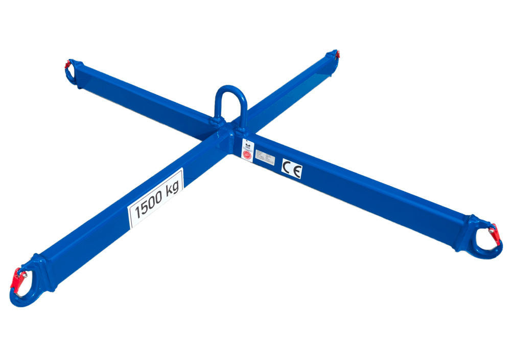 Big Bag Hebekreuz Ravni Nosivost 1500 kg DENIOS 180733W 1492 x 1492 x 226 mm Plava