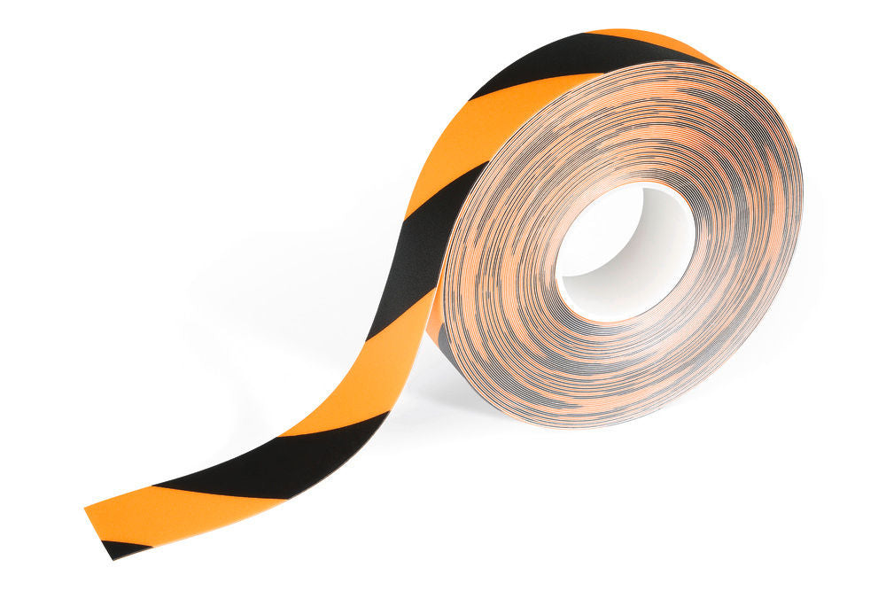 Samolepljiva Podna Markirna Traka DENIOS DURALINE® Žuto-Crna 50 mm 30 m