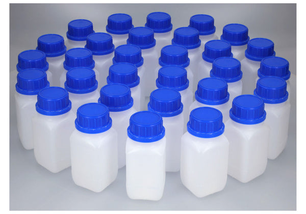 HDPE Weithalsflaschen Eckig Natur-Transparent 250 ml mit UN-Zulassung 30 Komada DENIOS 257561W