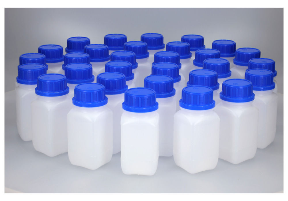 HDPE Weithalsflaschen Eckig Natur-Transparent 250 ml mit UN-Zulassung 30 Komada DENIOS 257561W