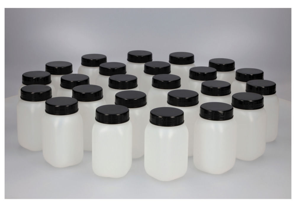 HDPE boce sa širokim grlom četvrtaste prirodno-providne 250 ml 24 komada DENIOS 257557W