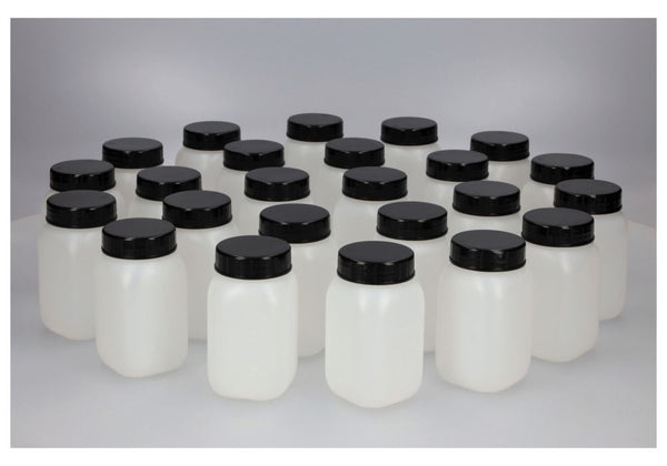 HDPE boce sa širokim grlom četvrtaste prirodno-providne 250 ml 24 komada DENIOS 257557W