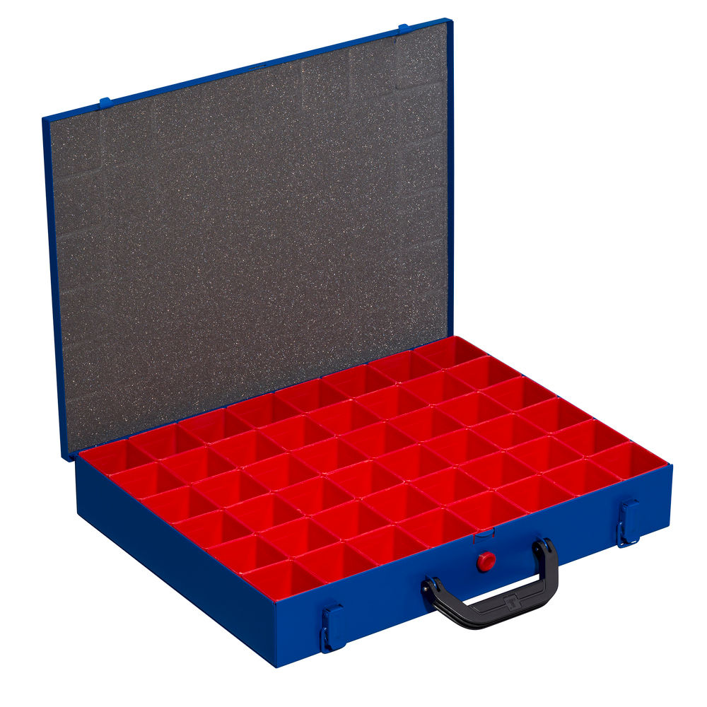 Kleinteilekoffer od Čeličnog Lima sa 48 Umetaka Plavi DENIOS 319247W 370 x 440 x 70 mm